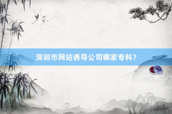 深圳市网站诱导公司哪家专科？