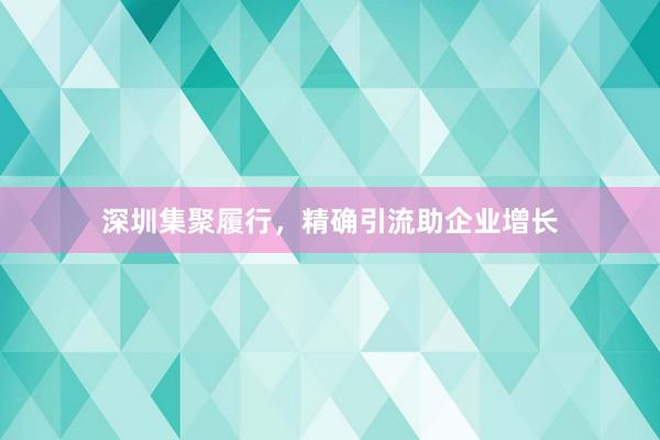 深圳集聚履行，精确引流助企业增长