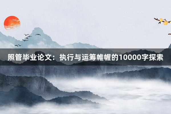 照管毕业论文：执行与运筹帷幄的10000字探索